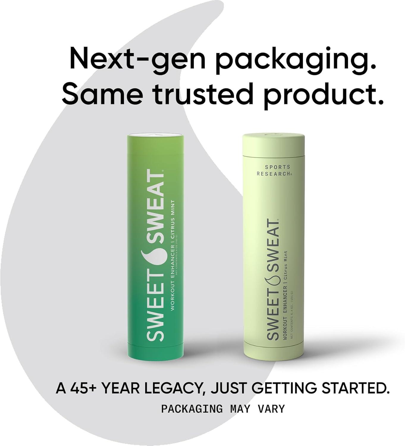 Sports Research Sweet Sweat Workout Enhancer Gel to Maximize Your Exercise & Sweat Faster – 6.4oz Stick(Citrus Mint)