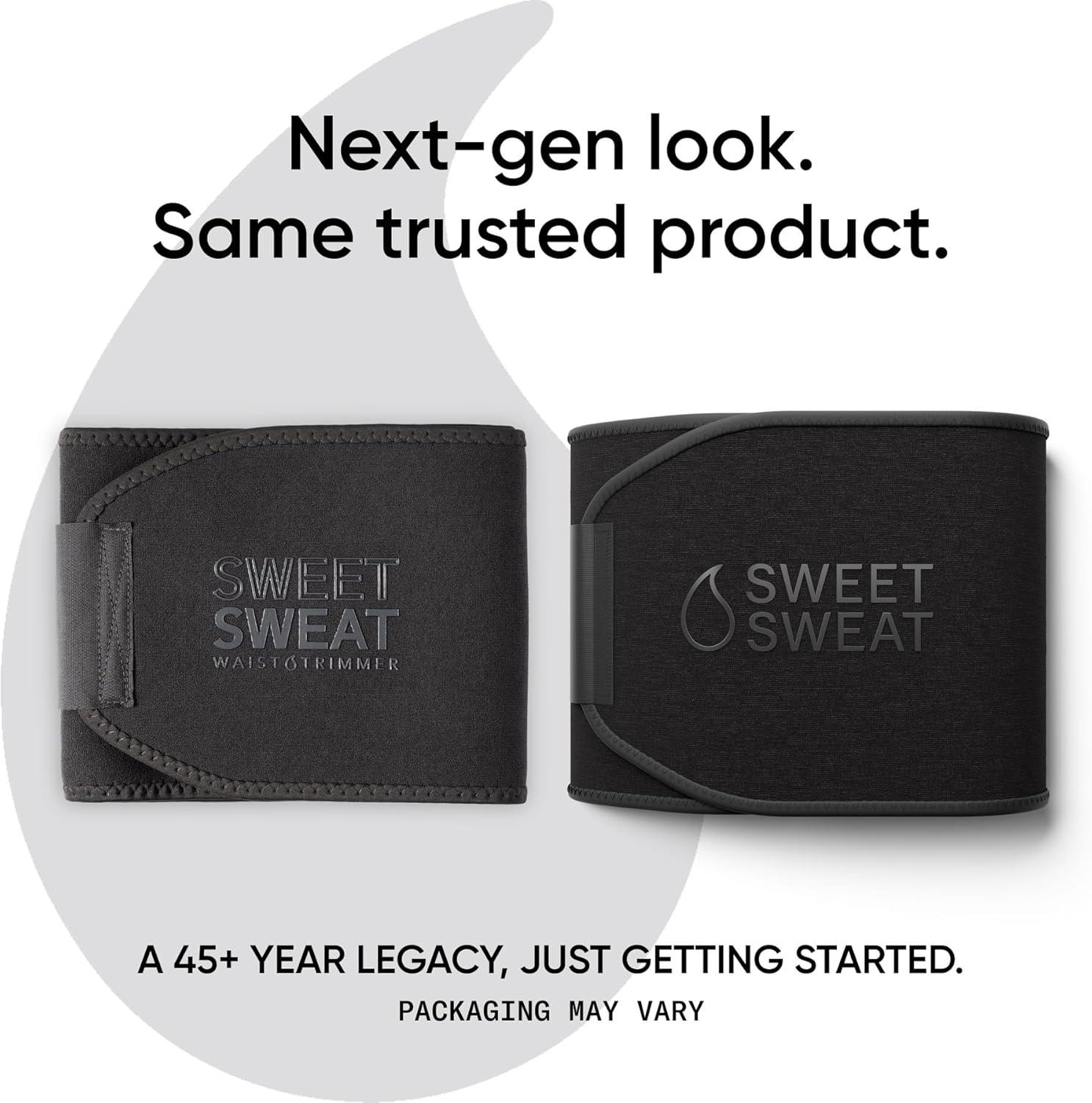 Sports Research Sweet Sweat Waist Trimmer (Core Series) – Premium Sweat Enhancing Fitness Band for Women & Men(Matte Black)