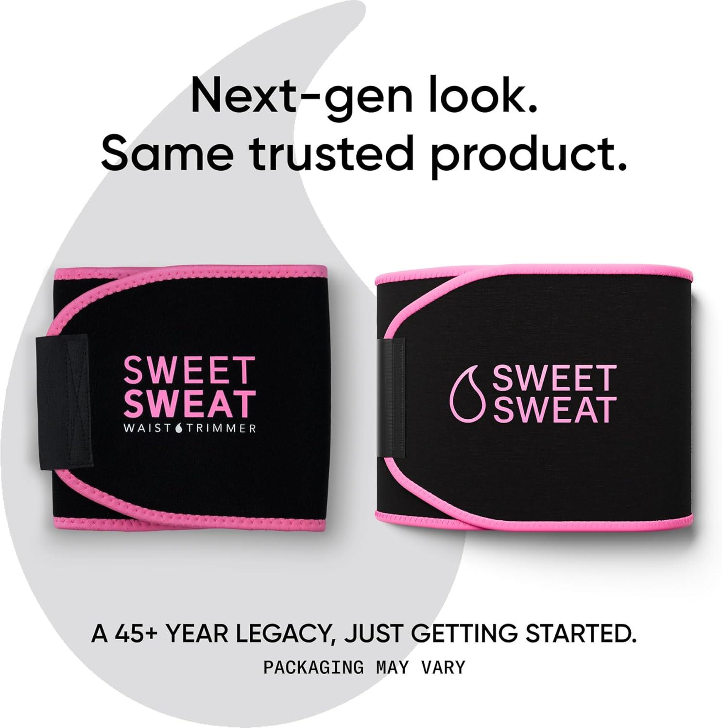 Sports Research Sweet Sweat Waist Trimmer (Core Series) – Premium Sweat Enhancing Fitness Band for Women & Men(Black/Pink)