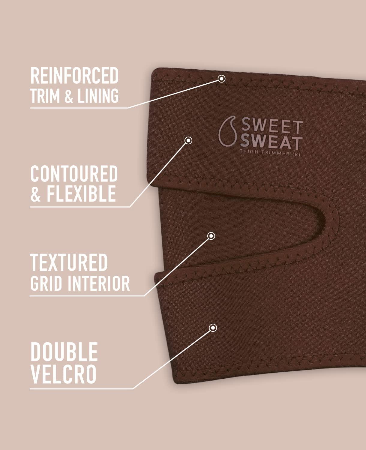 Sports Research Sweet Sweat Toned Thigh Trimmers for Men & Women | Increases Heat & Sweat to the Thighs (Clay, Large)(Terra)