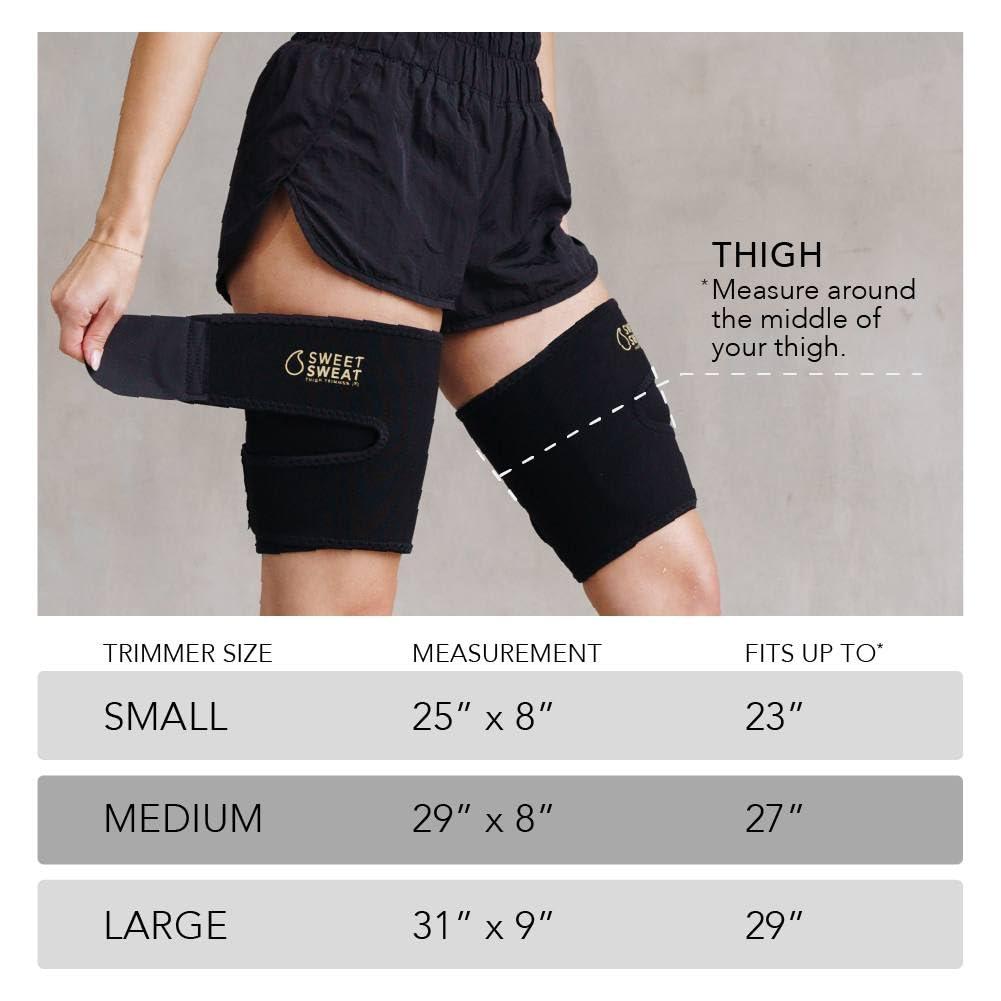 Sports Research Sweet Sweat Toned Thigh Trimmers for Men & Women | Increases Heat & Sweat to the Thighs (Clay, Large)(Yellow)