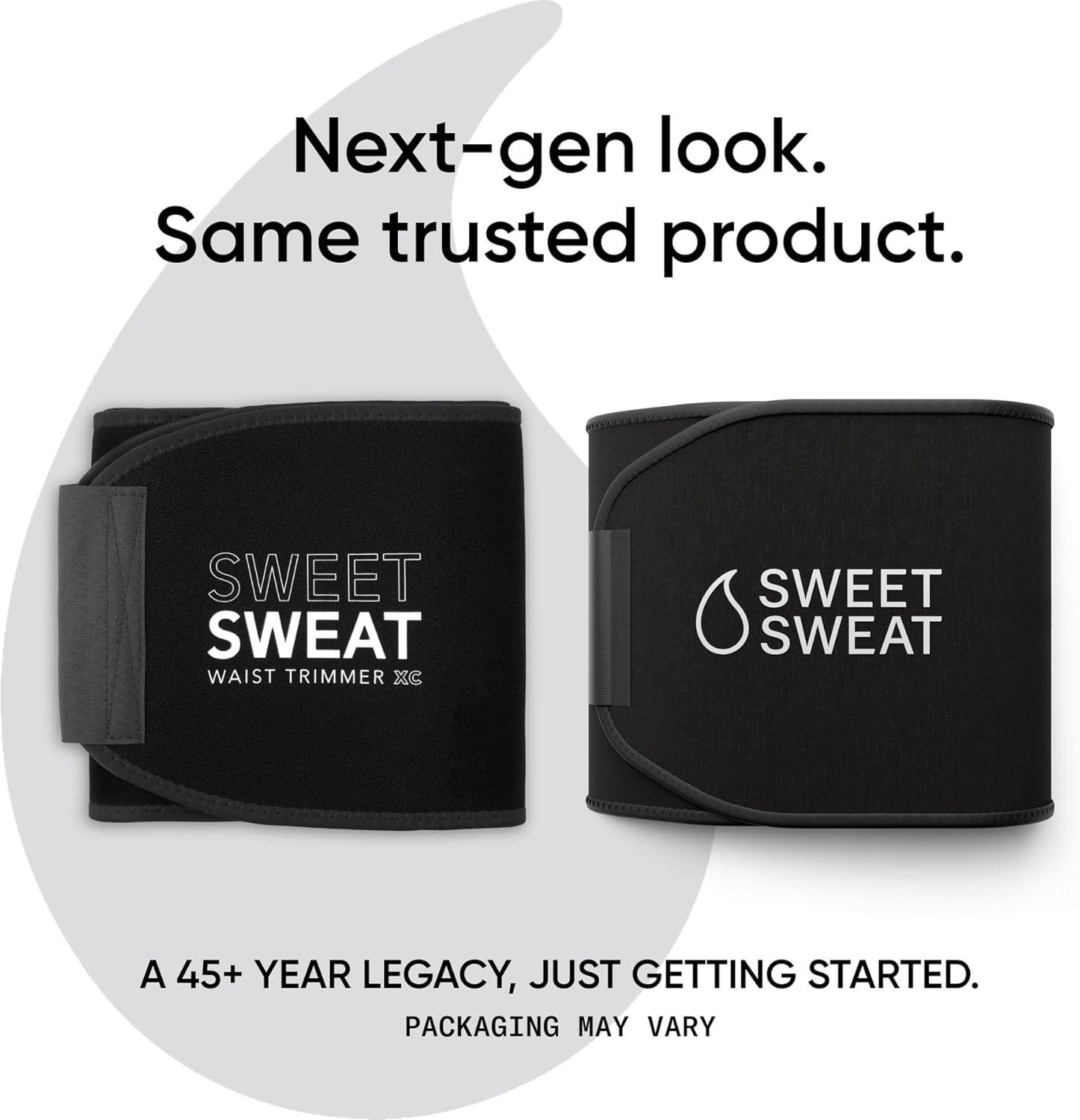 Sports Research Sweet Sweat Waist Trimmer (Core Series) – Premium Sweat Enhancing Fitness Band for Women & Men(Black)