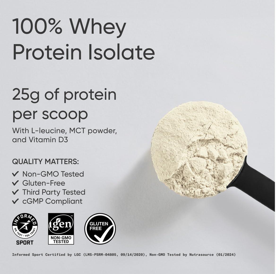 Sports Research Whey Protein Isolate – Sports Nutrition Protein Powder 25g per Serving – 5lb Bag Whey Protein – Dutch Chocolate Bulk Protein Powder, 60 Servings(Creamy Vanilla)