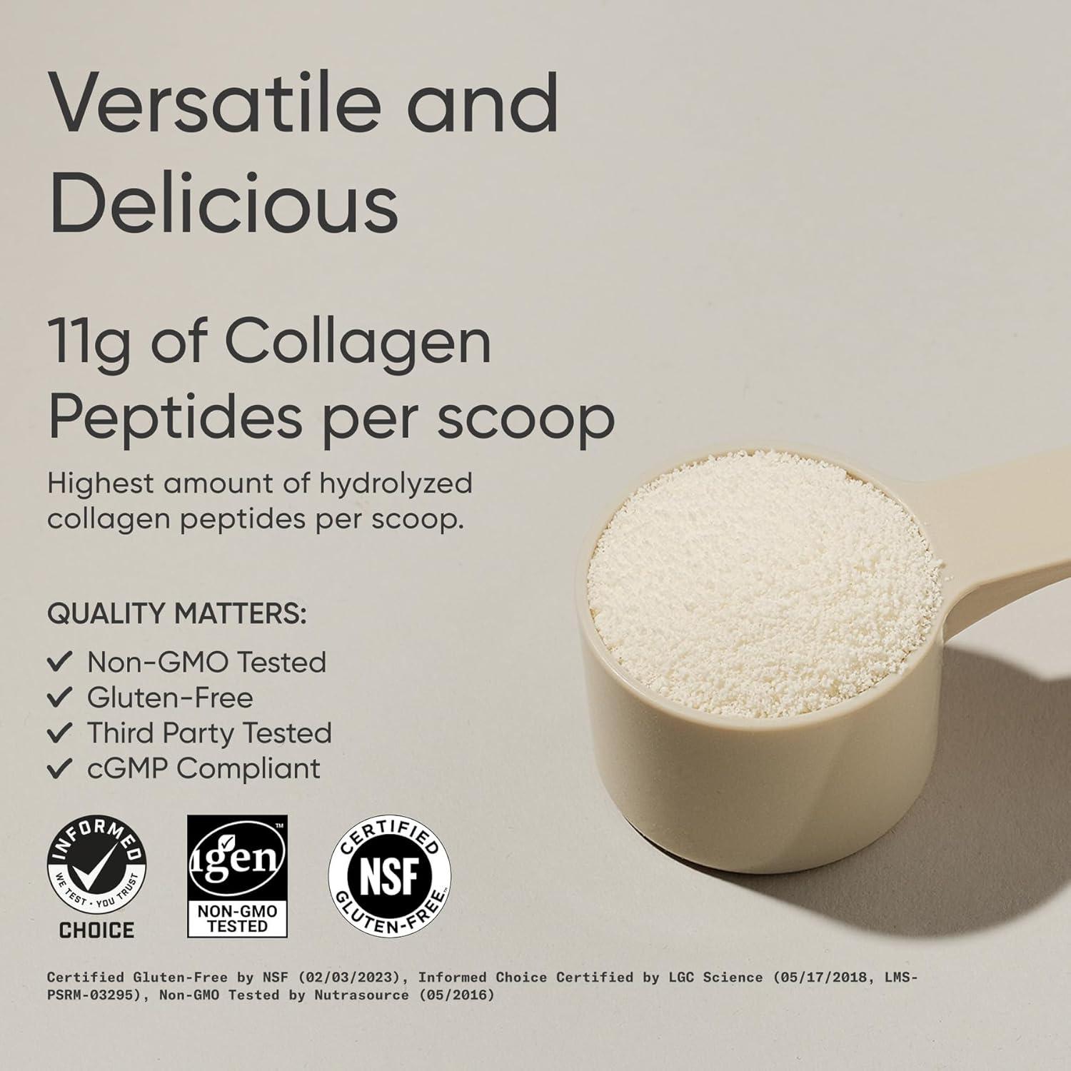 Sports Research Collagen Peptides – Hydrolyzed Type 1 & 3 Collagen Powder Protein Supplement for Healthy Skin, Nails, & Joints – Easy Mixing Vital Nutrients & Proteins, Collagen for Women & Men(Vanilla)
