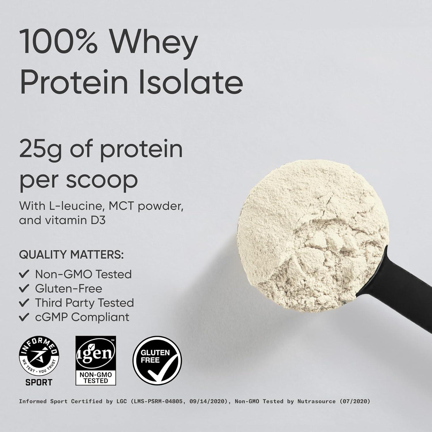 Sports Research Whey Protein Isolate – Sports Nutrition Protein Powder 25g per Serving – 5lb Bag Whey Protein – Dutch Chocolate Bulk Protein Powder, 60 Servings(Unflavored)
