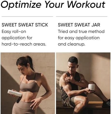 Sports Research® Premium Sweat Enahancing Fitness Pack – Sweet Sweat Waist Trimmer Pro Series (M-L/Black) & Workout Enhancer Gel Stick (Citrus Mint, 6.4oz)