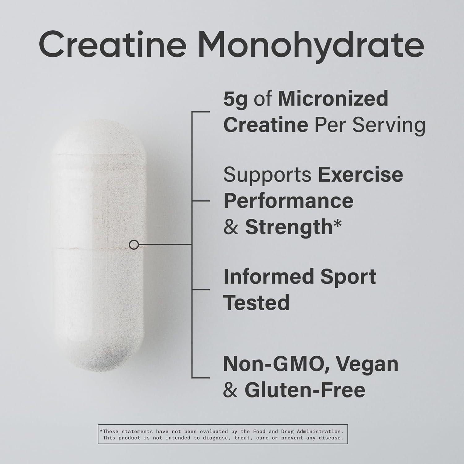 Sports Research Creatine Monohydrate – Gain Lean Muscle, Improve Performance and Strength and Support Workout Recovery – 5 g Micronized Creatine – 10.58 oz(120 Count (Pack of 1))