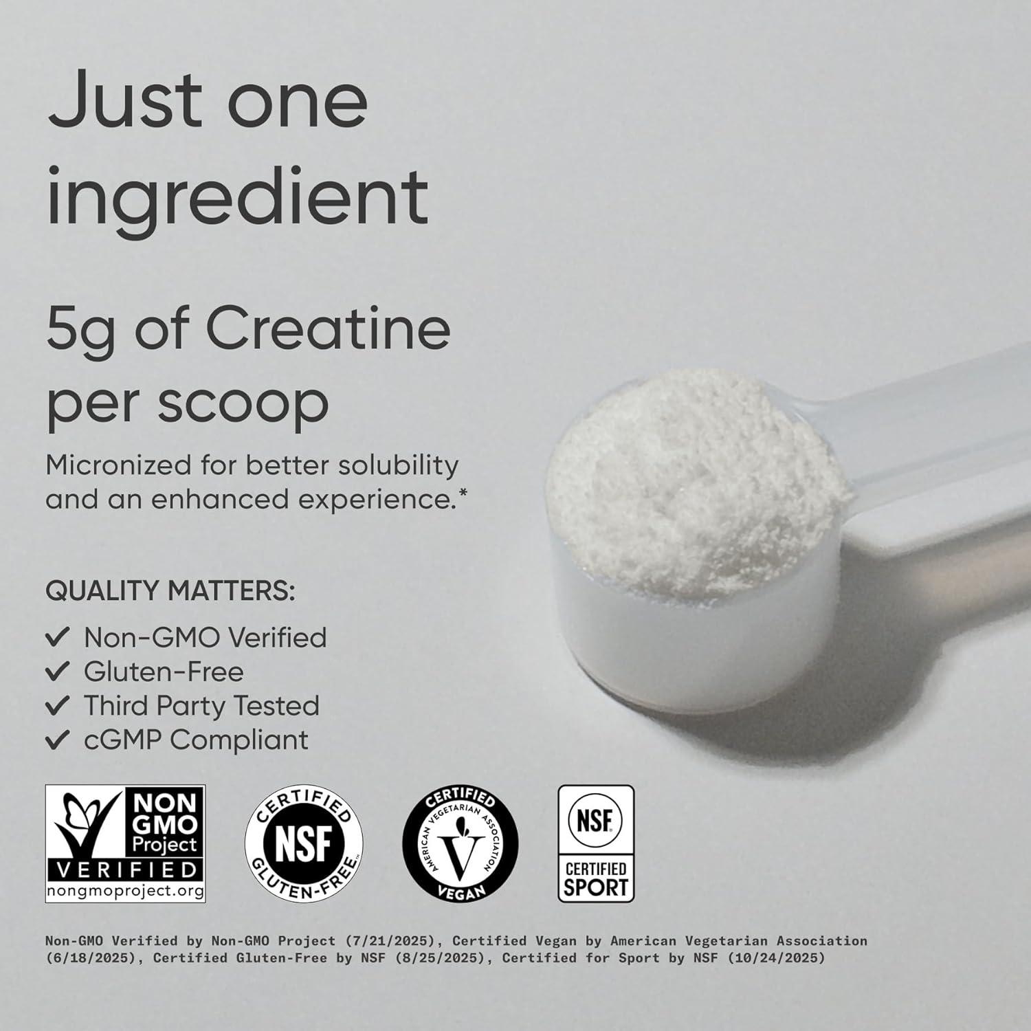 Sports Research Creatine Monohydrate – Gain Lean Muscle, Improve Performance and Strength and Support Workout Recovery – 5 g Micronized Creatine – 10.58 oz(15.87 Ounce (Pack of 1))