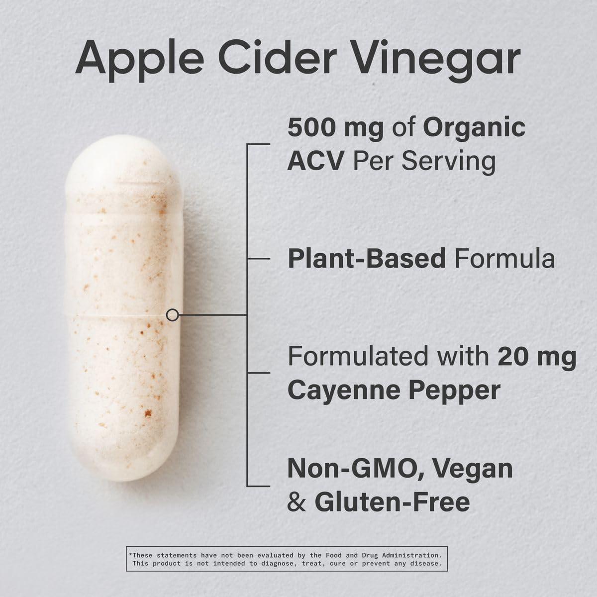 Organic Apple Cider Vinegar Gummies with The Mother – USDA Organic, Vegan Certified & Non-GMO Verified (60 Vegan Gummies)(Capsules)