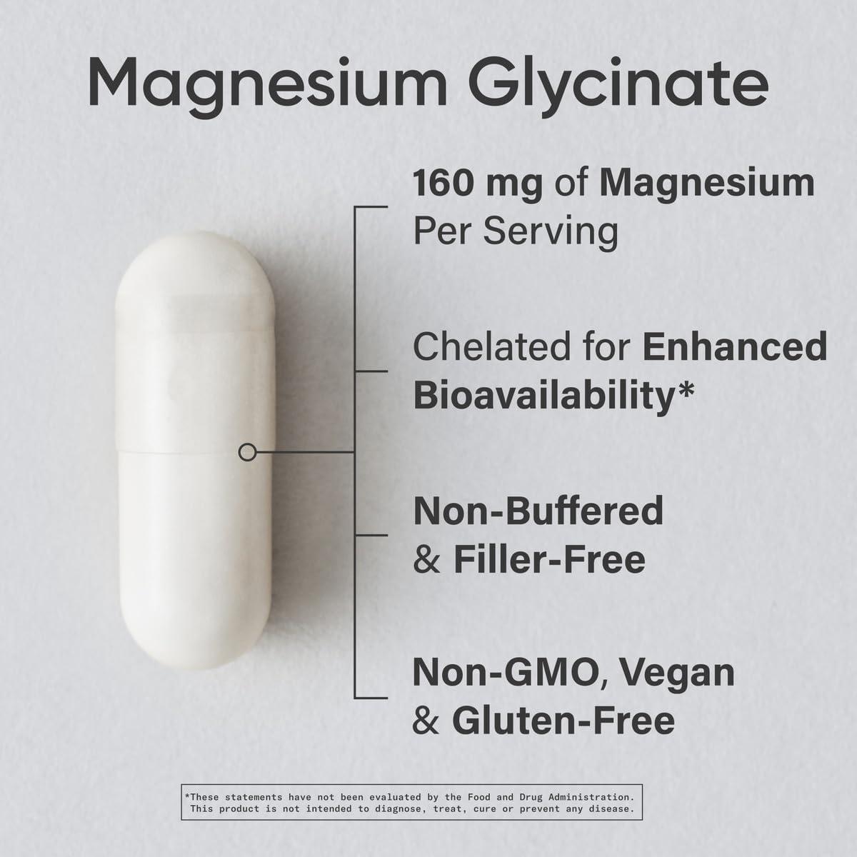 Sports Research® Magnesium Glycinate – Supports Restful Sleep & Enzymatic Processes – 160 mg Chelated Magnesium – Liquid Softgel – 60 Count(90 Count (Pack of 1))