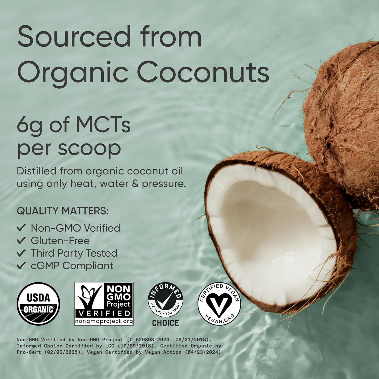 Sports Research Organic MCT Oil – Keto & Vegan MCTs C8, C10 from Coconuts – Fatty Acid Brain & Body Fuel, Non-GMO & Gluten Free – Flavorless Oil, Perfect in Coffee, Tea & Protein Shakes – 32 oz(10.6 Ounce (Pack of 1))