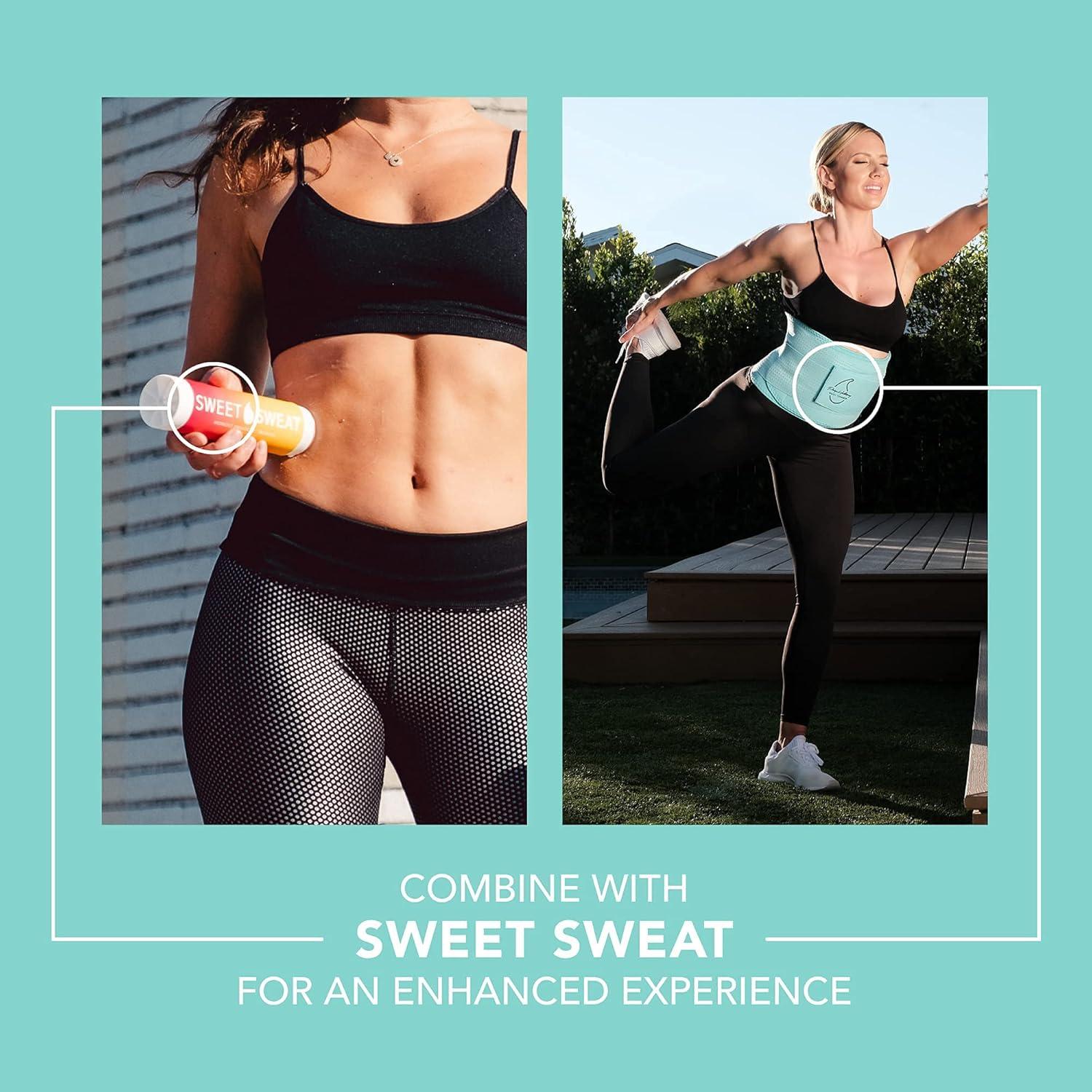 Sports Research Sweet Sweat ‘Pro-Series’ Waist Trimmer Belt | Premium Waist Trainer with adjustable straps for a Tighter Fit & Better Sweat  Blue