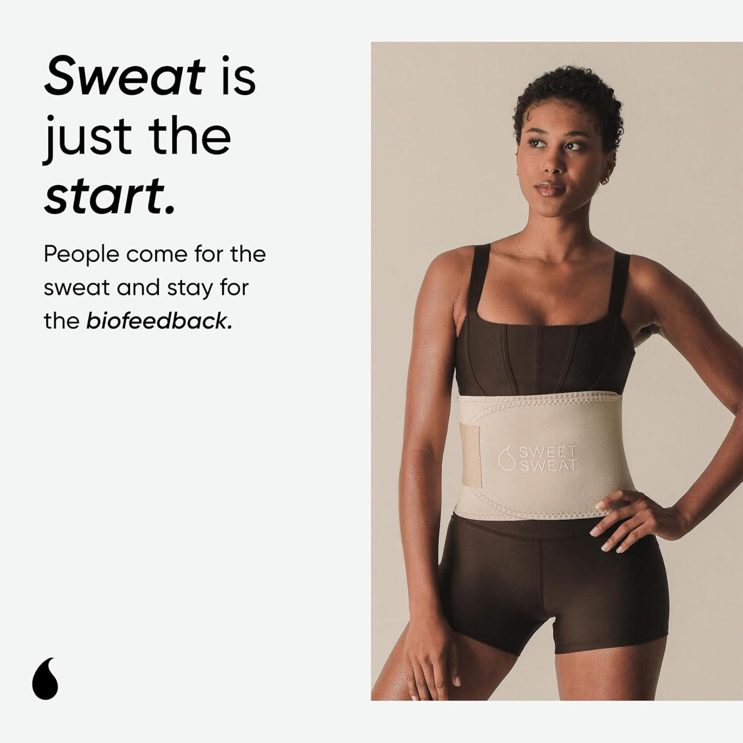 Sweet Sweat Waist Trimmer Toned Series – Premium Sweat Enhancing Fitness Belt for Women & Men – 5 Adjustable Sizes(Quartz)