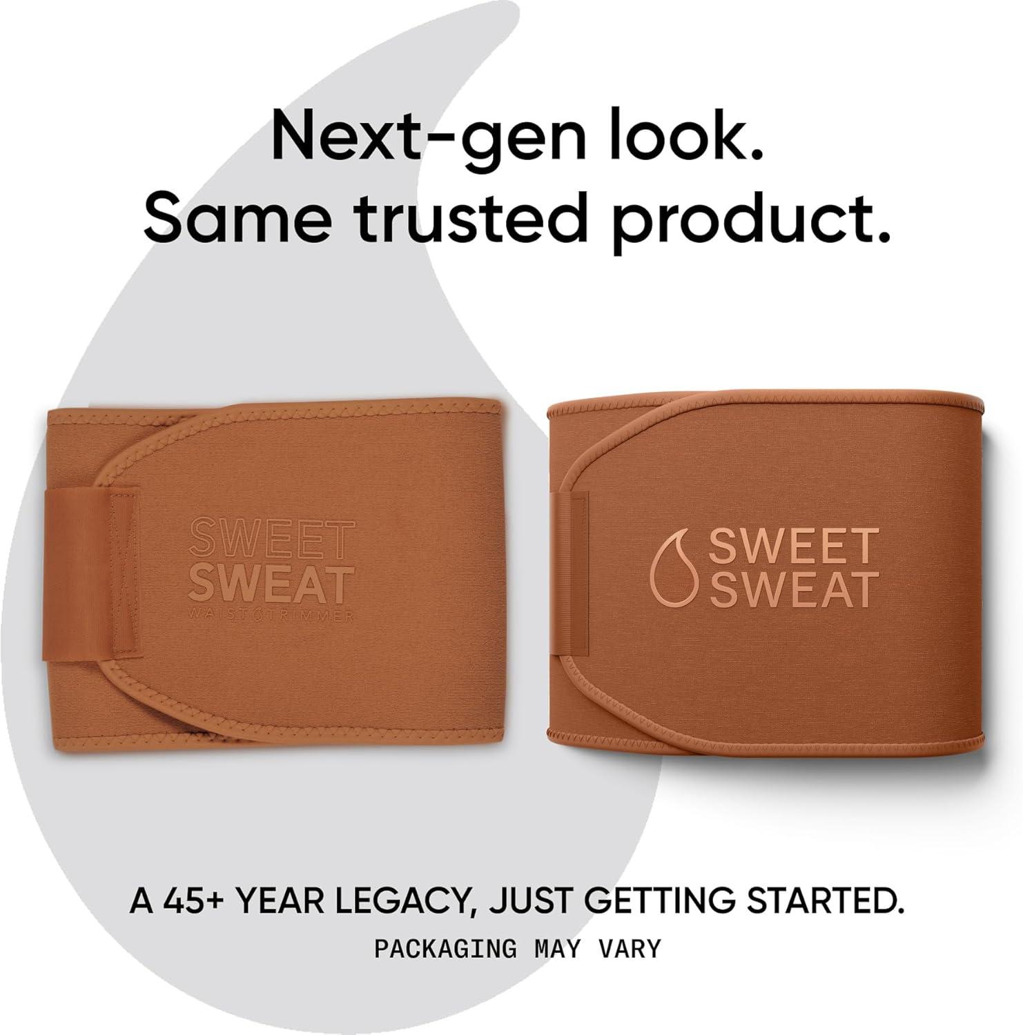 Sweet Sweat Waist Trimmer Toned Series – Premium Sweat Enhancing Fitness Belt for Women & Men – 5 Adjustable Sizes(Clay)