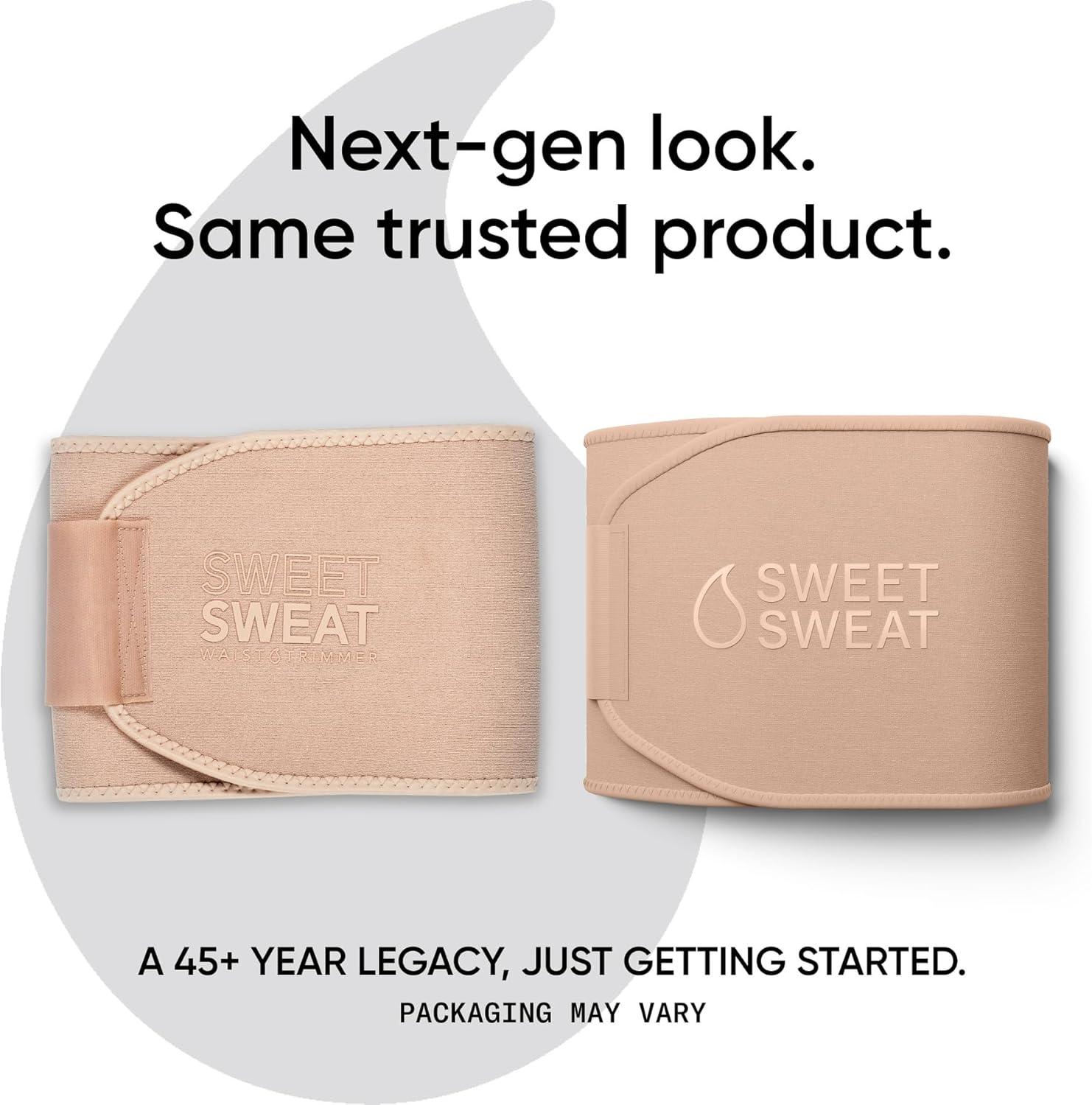 Sweet Sweat Waist Trimmer Toned Series – Premium Sweat Enhancing Fitness Belt for Women & Men – 5 Adjustable Sizes(Stone)