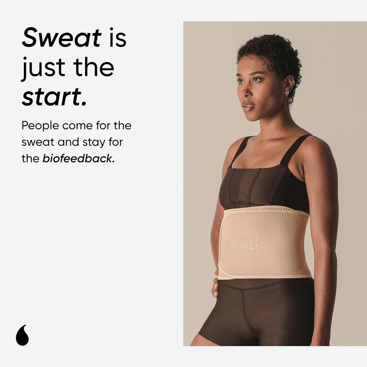 Sweet Sweat Waist Trimmer Toned Series – Premium Sweat Enhancing Fitness Belt for Women & Men – 5 Adjustable Sizes(Stone)
