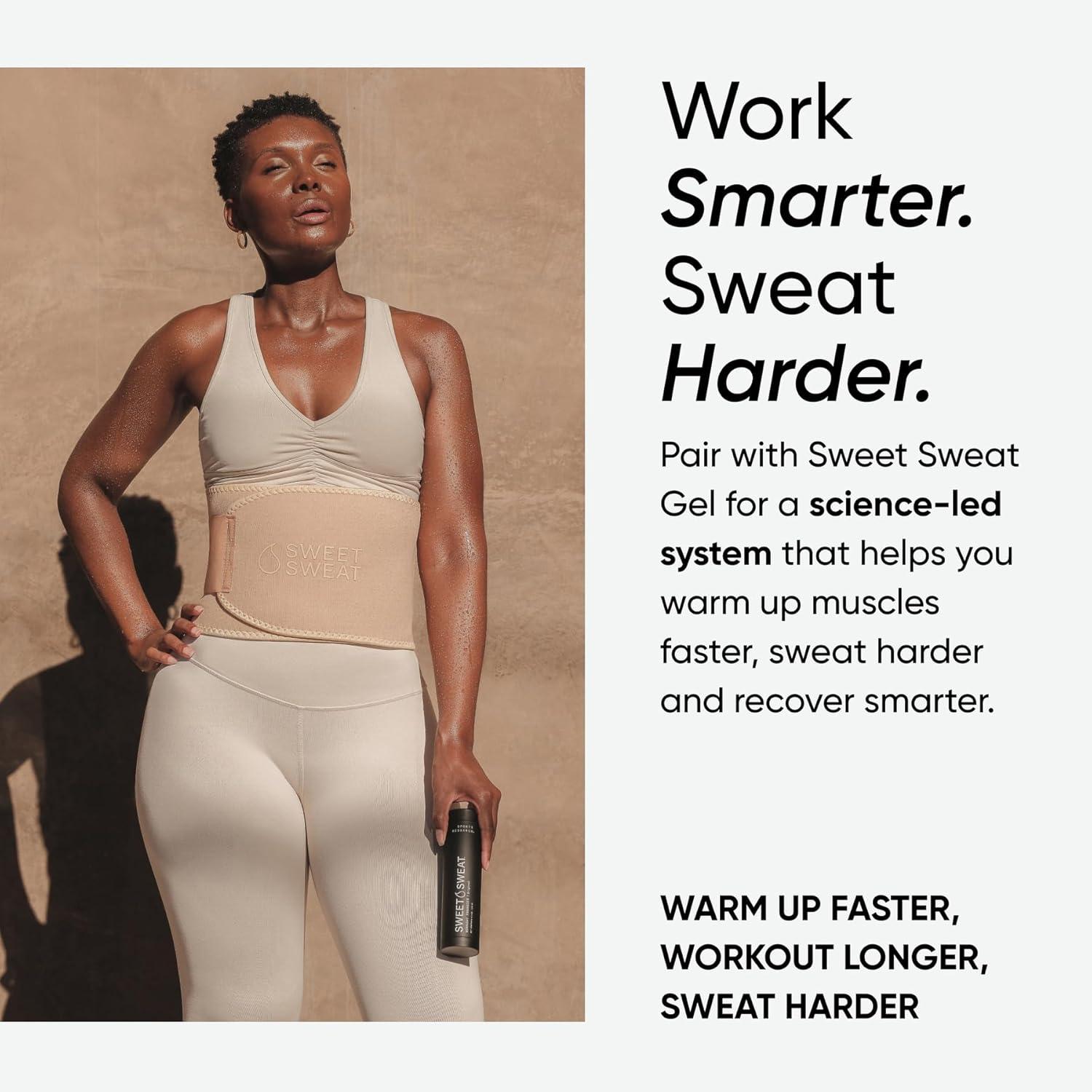 Sweet Sweat Waist Trimmer Toned Series – Premium Sweat Enhancing Fitness Belt for Women & Men – 5 Adjustable Sizes(Stone)