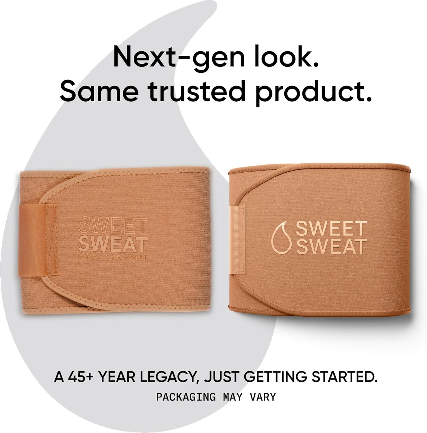 Sweet Sweat Waist Trimmer Toned Series – Premium Sweat Enhancing Fitness Belt for Women & Men – 5 Adjustable Sizes(Sand)