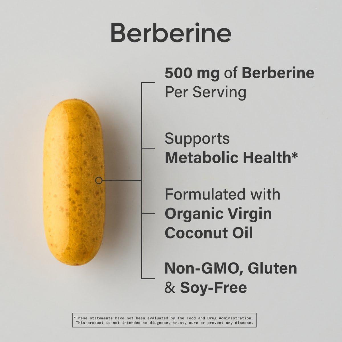 Sports Research Berberine – Herbal Ayurvedic Metabolic Health Support – 1000 mg – 60 Capsules – Vegan Certified, Gluten-Free, Non-GMO(90 Count (Pack of 1))