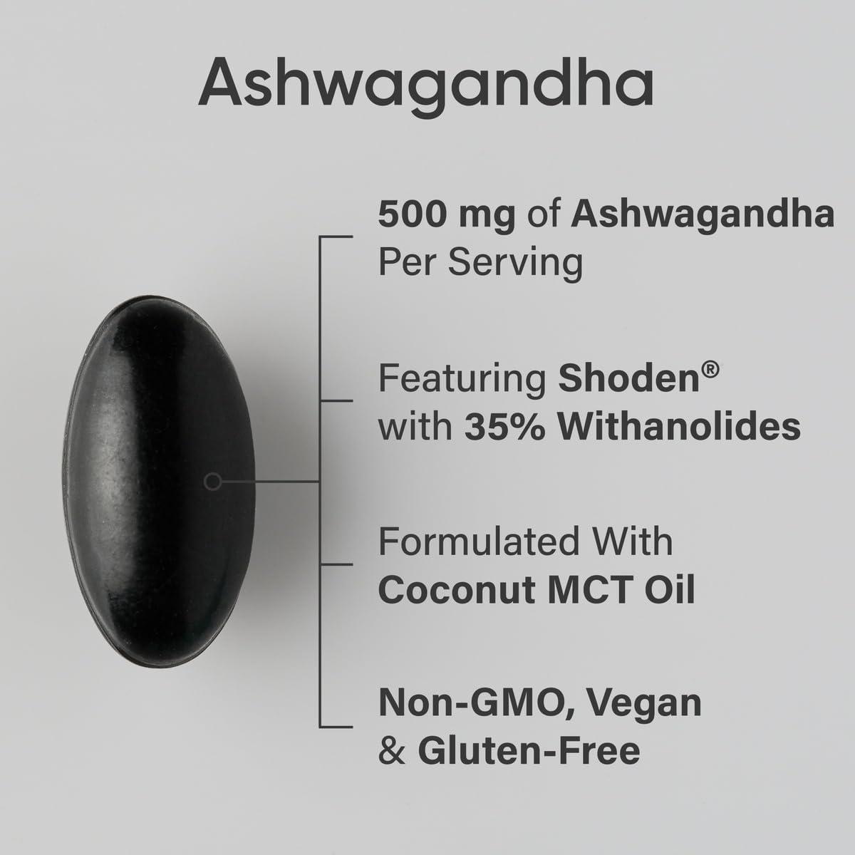 Sports Research® Ashwagandha Softgels with Coconut MCT Oil – Natural Adaptogen Made with Shoden® Ashwa for Relaxation, Calm & Sleep Support – Gluten Free & Vegan Friendly – 60 Count(120 Count (Pack of 1))